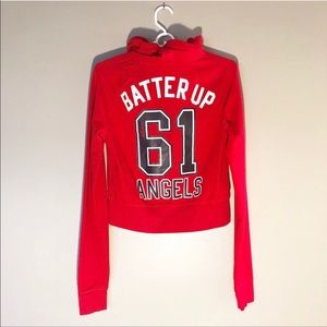 PINK Victoria Secret MLB LAA Angels Crop Hoodie